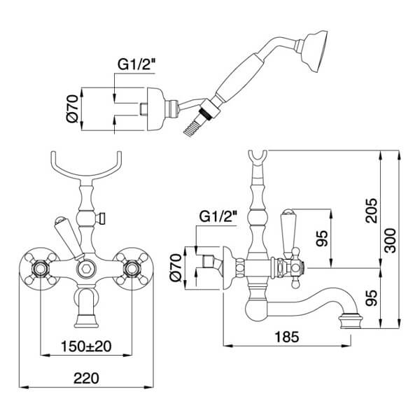 Комплект смесителей Migliore Arcadia 18398+ML.ARC-8302.DO золото