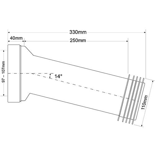 Фановая труба под углом 14° с прокладкой 90-110 мм McALPINE MRWC9