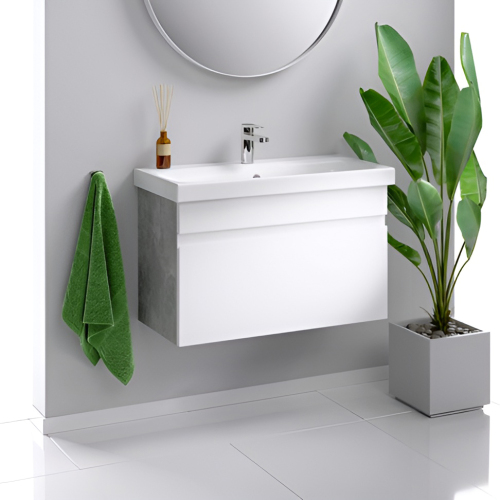 Тумба с раковиной Aqwella Smart SRT0108BS 80 белая