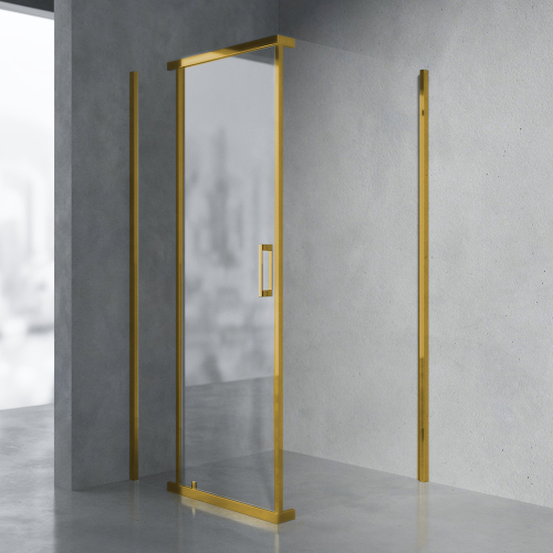 Душевой уголок AVS Фаворит 90x90 см профиль брашированное золото, стекло прозрачное