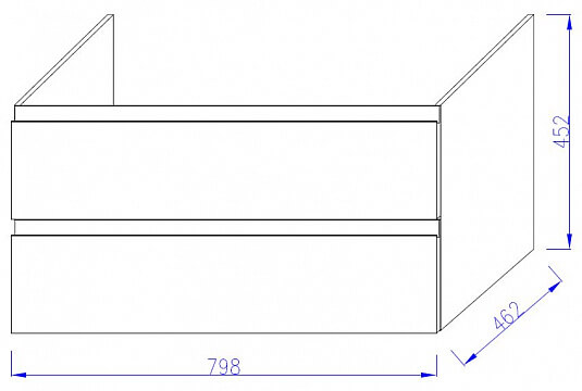Комплект Тумба 80*46*45 2ящ + Раковина 80*46 Черный лак Madelene JACOB DELAFON