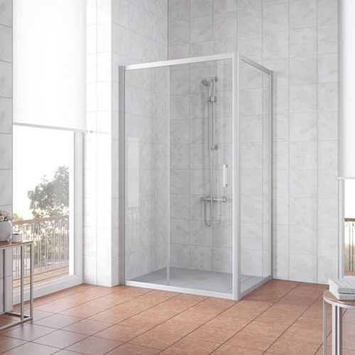 ZP+ZPV 100*90 07 01 Душевой угол раздвижной 100*900 мат хром/прозр из двух частей без антика VEGAS