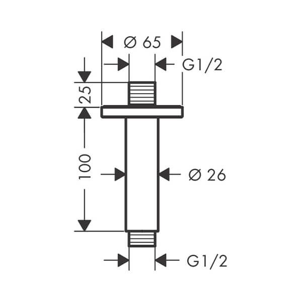 Потолочное подсоединение 10 см Hansgrohe 27804670