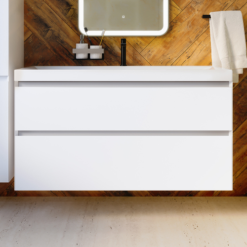 Тумба с раковиной AVS Гармония 120 белая, 2 ящика