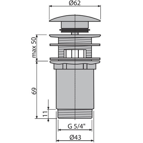 Донный клапан Alcaplast А392 хром