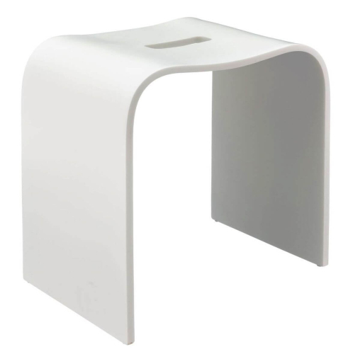 Стул для душа белый с вырезом Geralis T-W-V