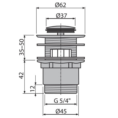 Донный клапан Alcaplast A39 хром