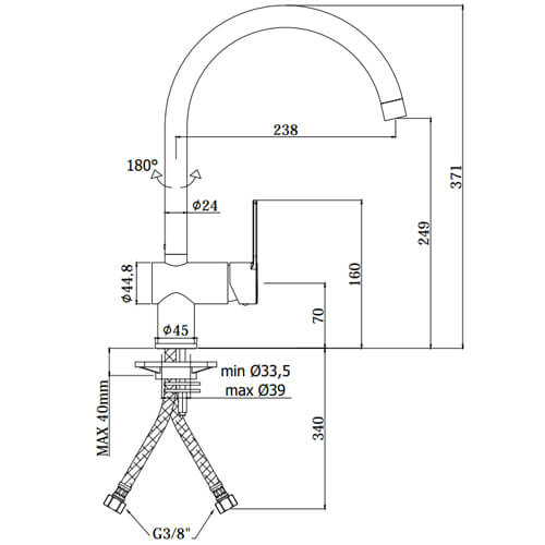 Смеситель для кухни Paffoni Ringo RIN180BO белый матовый
