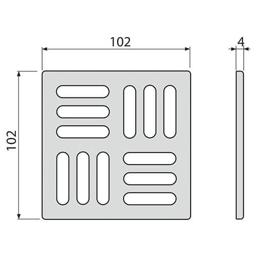 Решетка 102х102х4 Alcaplast MPV001-ANTIC
