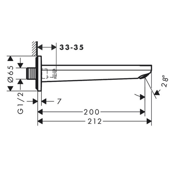 Излив на ванну Rebris E Hansgrohe 72431670