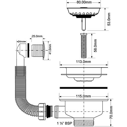 Слив перелив 40-113 McALPINE OF2-113S