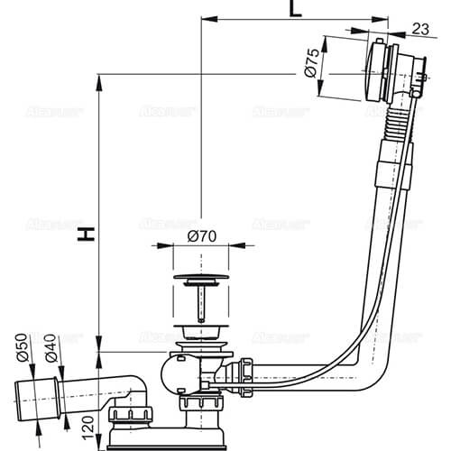 Слив-перелив Alcaplast A552КМ-60