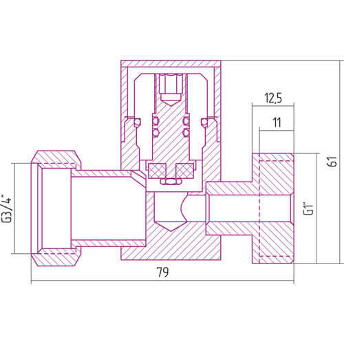 Вентиль прямой (г/ш) 3/4х1" Сунержа 03-1301-0134