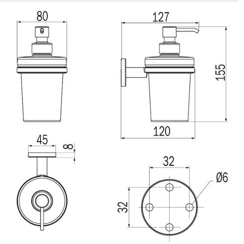Дозатор жидкого мыла INDA ONE A24120NE03