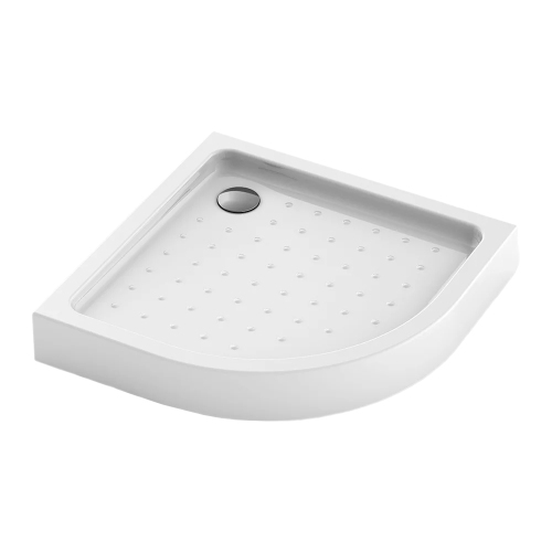 Поддон для душа Veconi Tezeo 90x90 белый, четверть круга, акрил, с сифоном