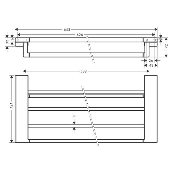 Полка для полотенец с держателем Hansgrohe золото 41751990