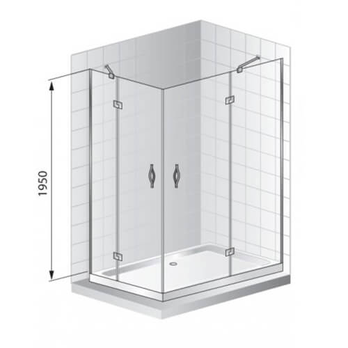 Душевой уголок Cezares Bergamo BERGAMO-W-AH-2-120/100-C-Cr-R 120x100 профиль хром, прозрачное стекло