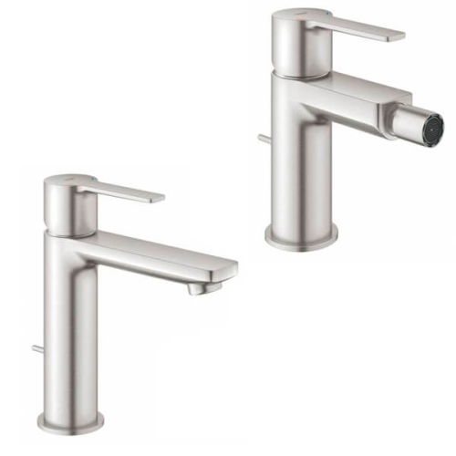 Комплект смесителей GROHE Lineare 32114DC1+33848DC1 сталь матовая