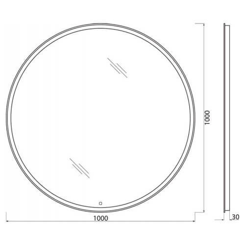 Зеркало D100 BELBAGNO SPC-RNG-1000-LED-TCH