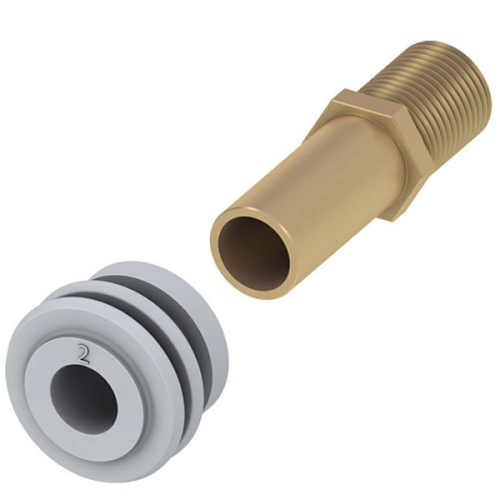 9820055 Штуцер латунный с резиновой манжетой для подключения писуара TECE