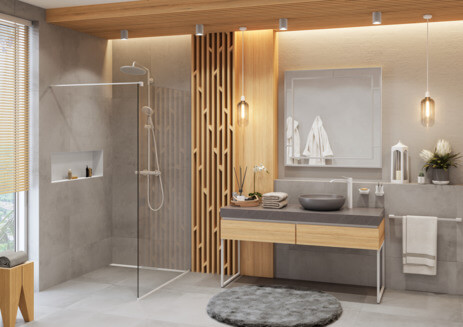 Полка для полотенец с держателем Hansgrohe хром 41751000