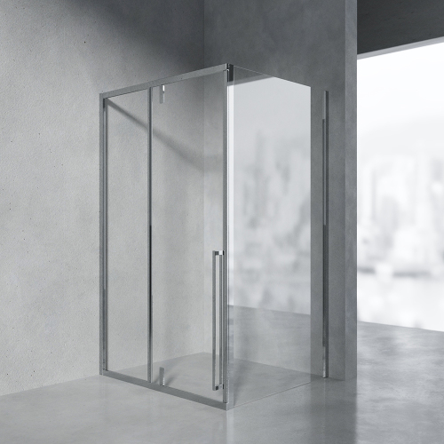 Душевой уголок AVS Акцент 120x90 L, профиль хром, стекло прозрачное