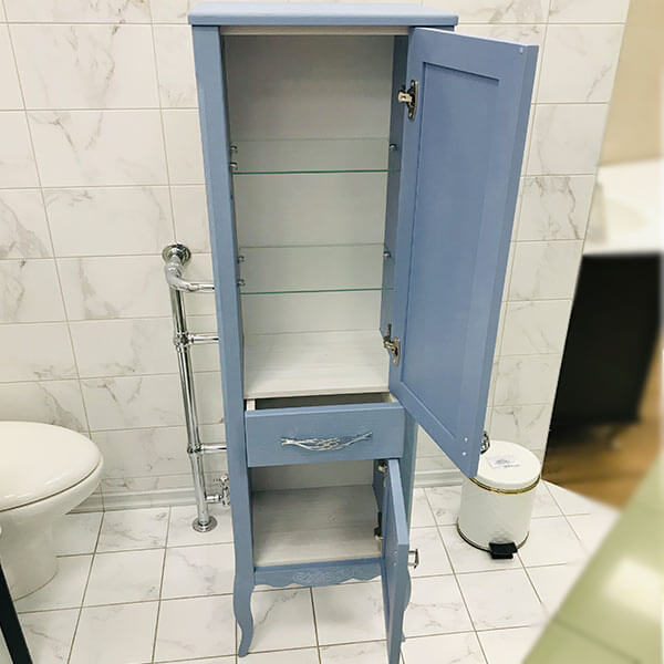 Шкаф-пенал ASB Wood Line Модерн 40 рошфор, белая патина