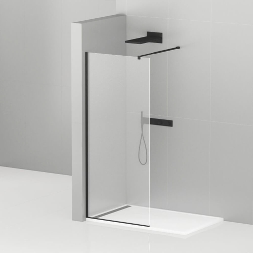 Душевая перегородка Cezares Liberta LIBERTA-L-1-120-C-NERO 120 профиль черный, прозрачное стекло