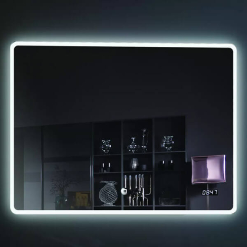 Зеркало 1000х800 Led антизапотевание часы Esbano ES-2073KDS