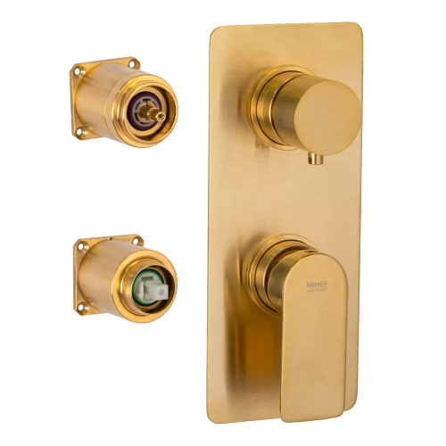 Смеситель для ванны и душа Remer Infinity I93KBBG+RRBOX93 золото