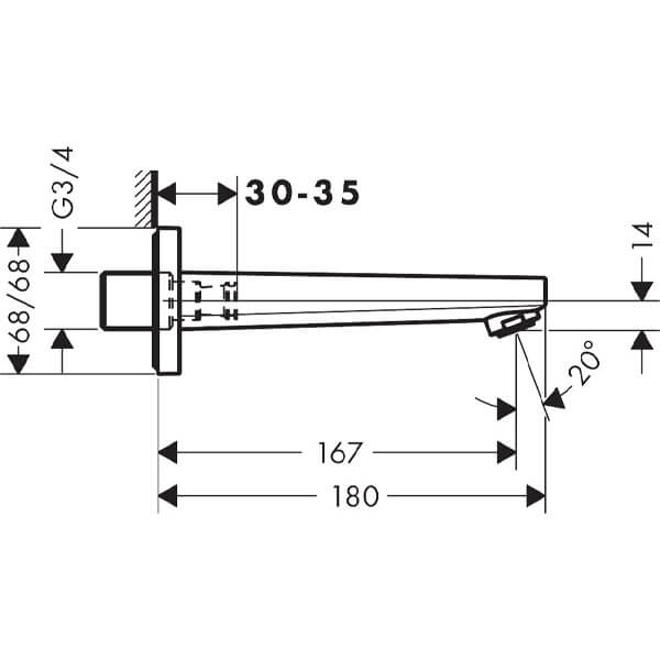 Излив на ванну Metropol Hansgrohe 32542000
