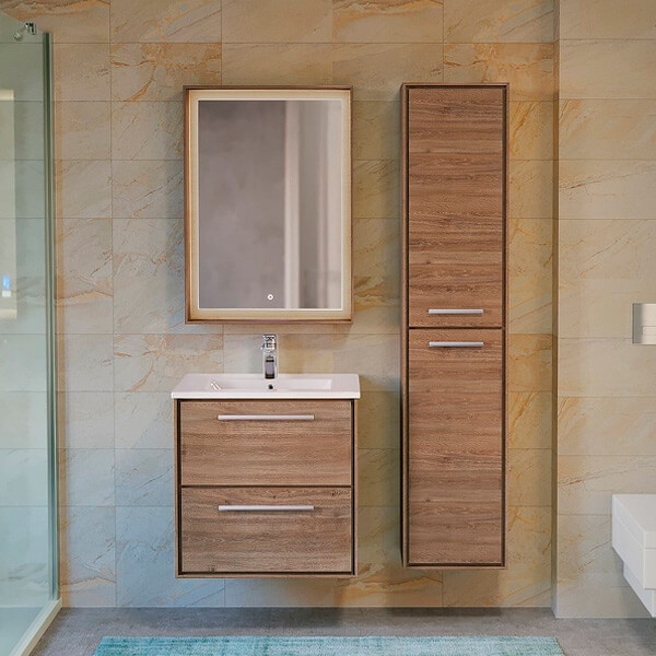 Тумба с раковиной 60 подвесная Frame RAVAL Fra.01.60/P/DT+QDR60SLWB01