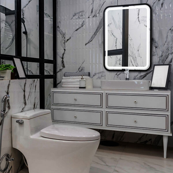 Зеркало с подсветкой AVS Отарио 60х80 см, черное