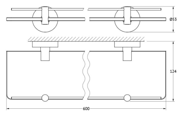 Полка стеклянная Harmonie Artwelle HAR 036