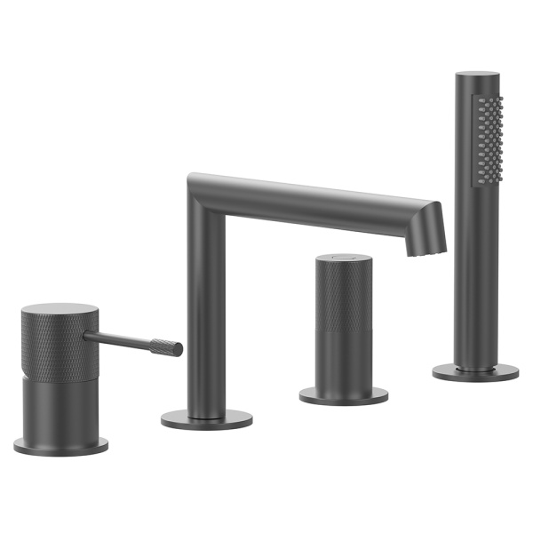 Смеситель на борт ванны AVS Seeme оружейная сталь