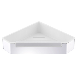 Полка угловая AVS Kori, 20х20 см, хром/белый, с бортиком-скребком