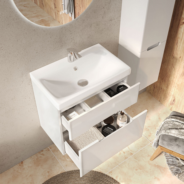 Тумба с раковиной RAVAL Moduo Slim 60 белая