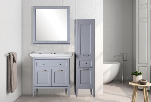 Тумба с раковиной ASB Wood Line Гранда 85 гриджио