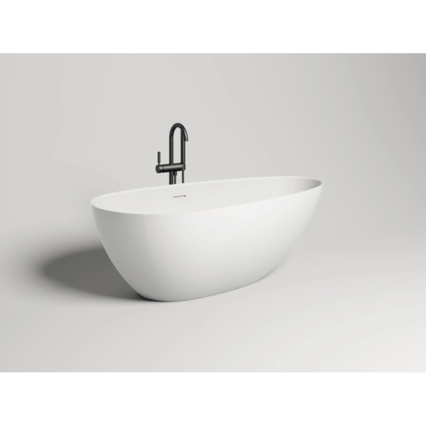 Ванна из искусственного камня Salini Paola Basso Solix S-Stone 160x80 белая матовая, с донным клапаном