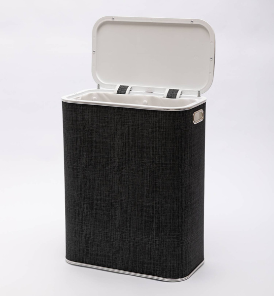 Корзина для белья Geralis BBH-B 45x25x60 темно-серая, кант хром