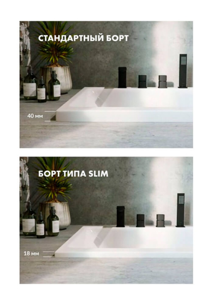 Акриловая ванна Whitecross Wave Slim 180x80 белая, без каркаса