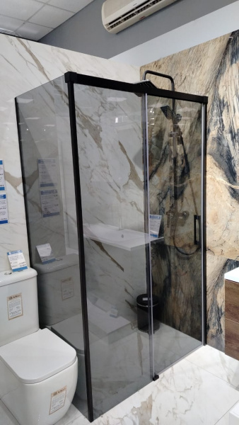 Душевой уголок Radaway Idea 10115120-54-01R + 10117070-01-01 120х70 профиль черный, прозрачное стекло