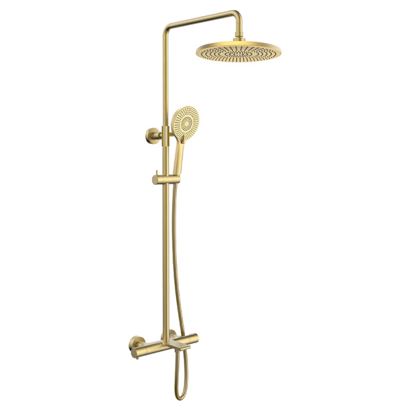 Душевая стойка с изливом AVS Elegant брашированное золото