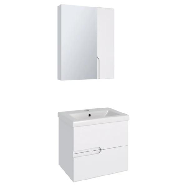 Тумба с раковиной RUNO Стокгольм Como 60 белая, подвесная