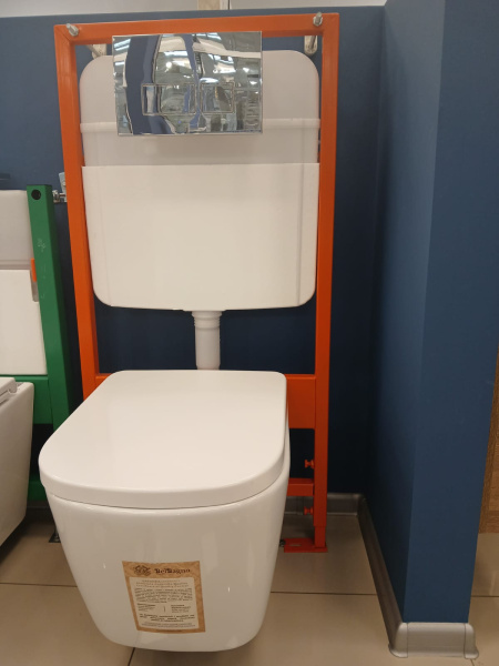 Комплект BelBagno 3в1: Инсталляция BB026 + Унитаз подвесной BB120CHR + Кнопка смыва BB041CR хром