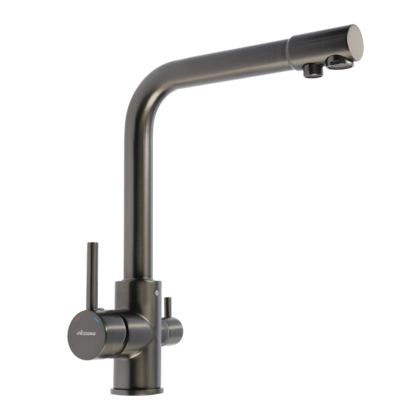 Смеситель для кухни Accoona A5179ST-4 Оружейная сталь