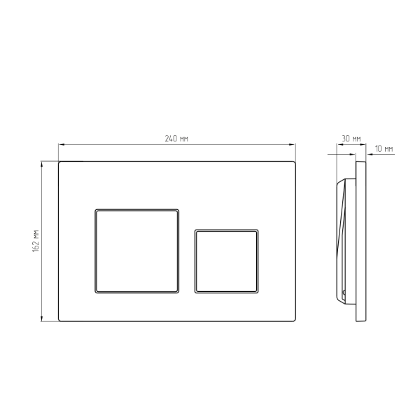 Клавиша смыва AVS оружейная сталь квадратные кнопки
