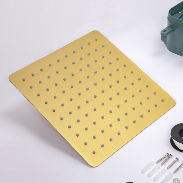 Душевой комплект AVS Luxury 3в1 квадратный, брашированное золото