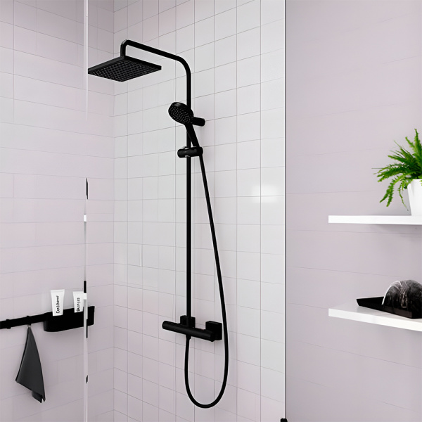Душевая стойка Hansgrohe Vernis Shape 26286670 черный матовый
