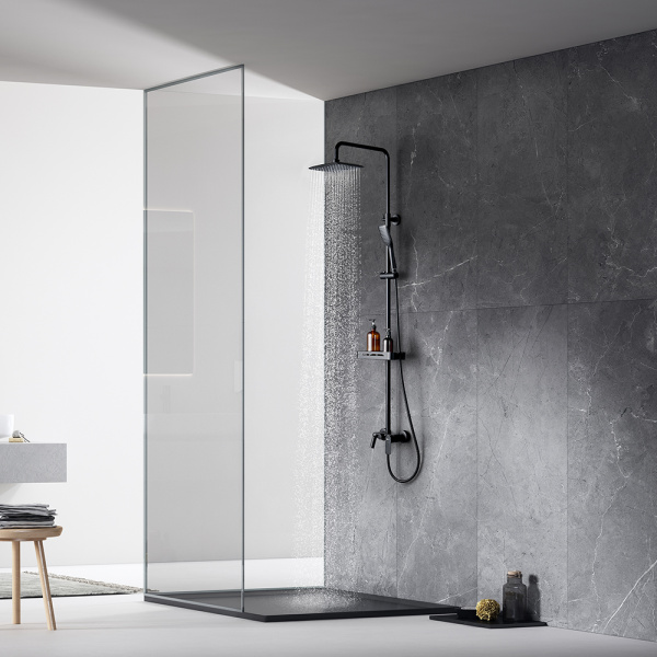 Душевая стойка Lemark Tropic LM7002BL черный матовый